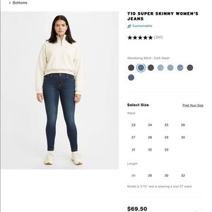 NWT Levi’s - 710 Super Skinny Women’s Blue Jeans